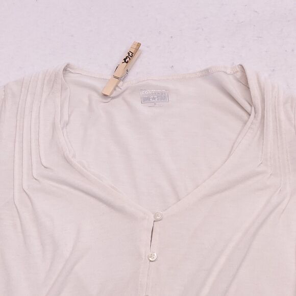 Converse One Star Button Up Long Sleeve Shirt Womens Size Small Small S White - Picture 1 of 8